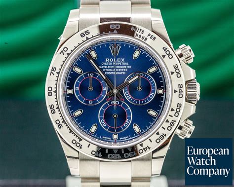 rolex daytona blue face white gold|rolex daytona 116509 white gold.